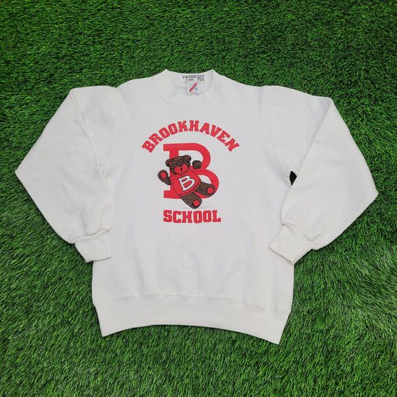 Vintage 80s Teddy-Bear Sweatshirt Womens XS/S 17x22 White - Picture 1 of 13